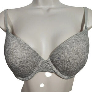 Victorias Secret PINK Wear Everywhere Push Up Pigeonnant Bra Women Size 34D gray